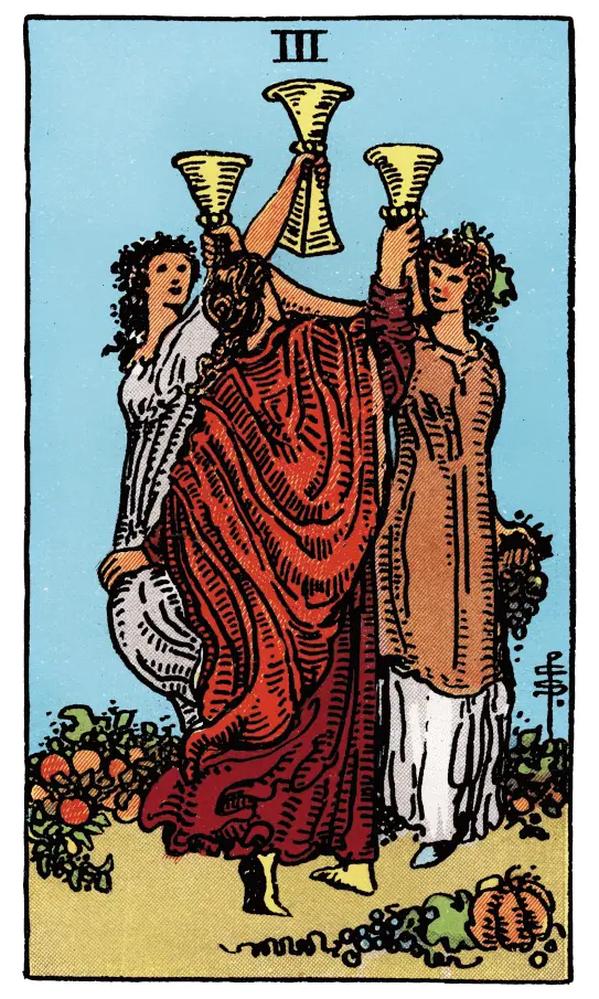 Three of Cups Tarot card image